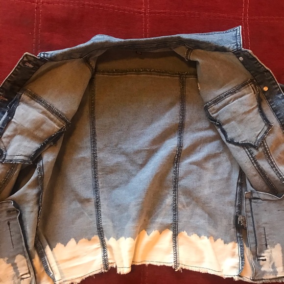 Diane Gilman distressed jean denim jacket xs - Picture 6 of 8